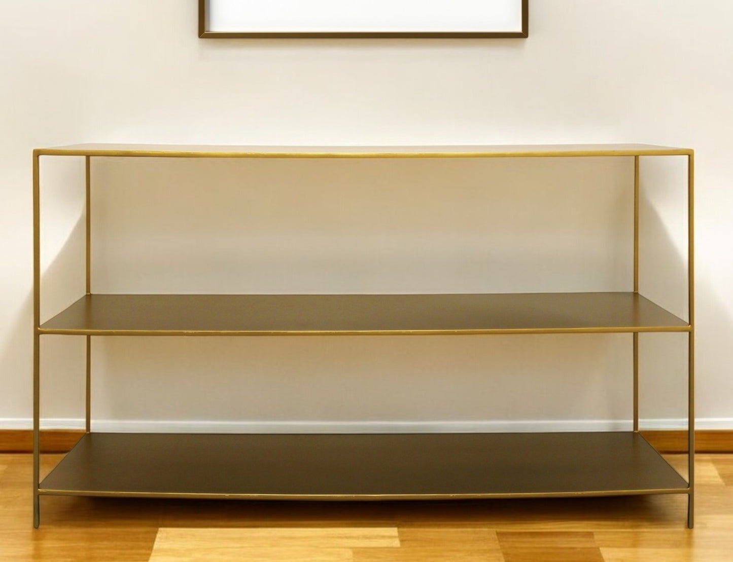 Brass Iron Console Table With Shelves By Homeroots | Console Tables | Modishstore - 1