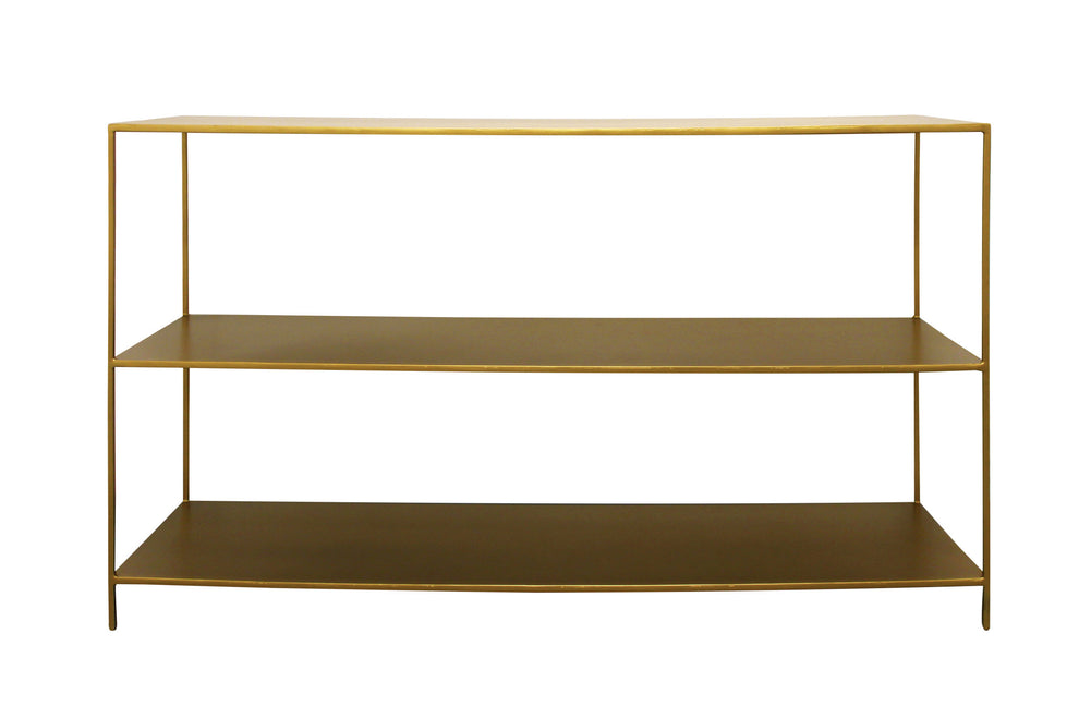 Brass Iron Console Table With Shelves By Homeroots | Console Tables | Modishstore - 4