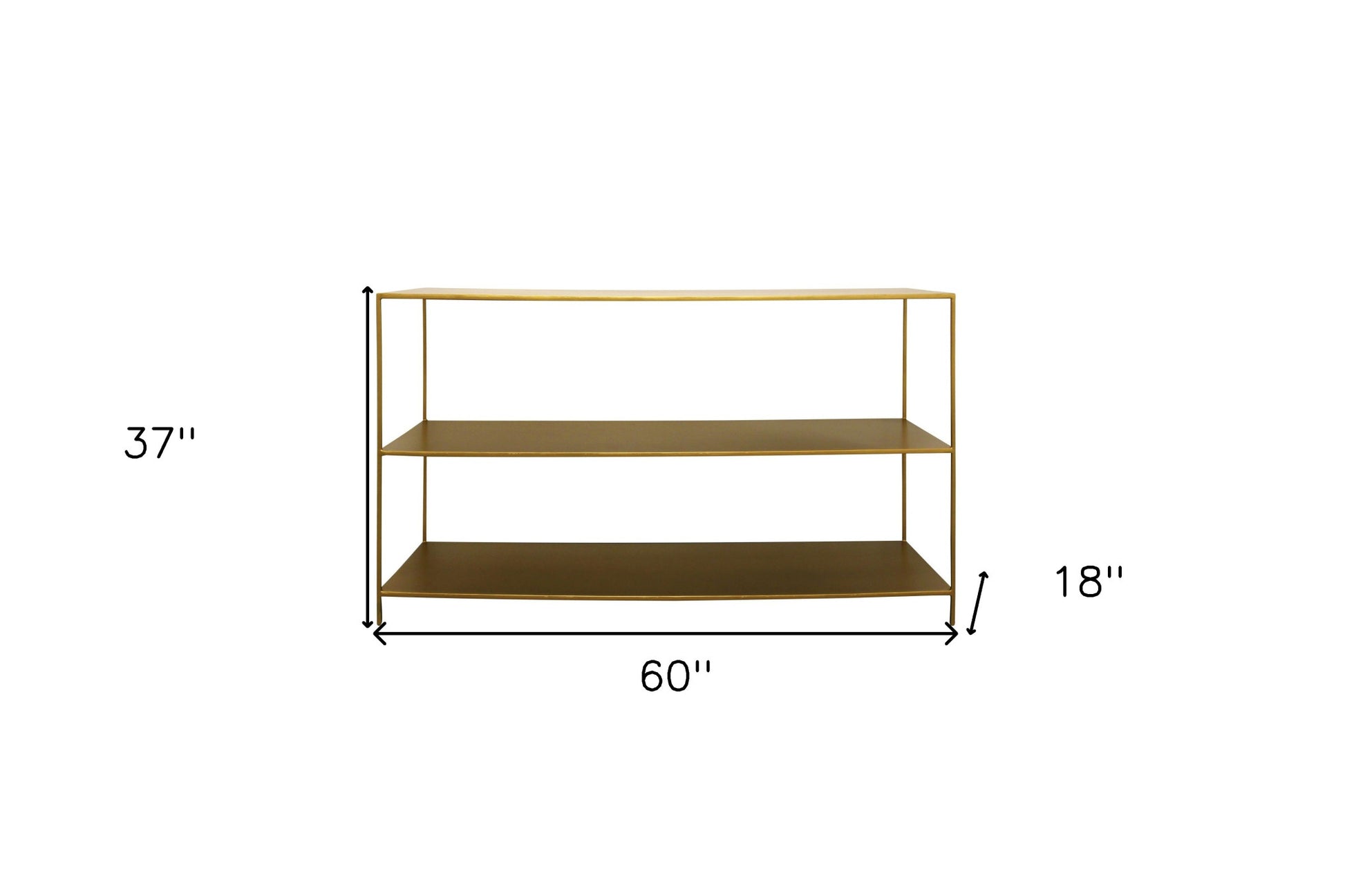 Brass Iron Console Table With Shelves By Homeroots | Console Tables | Modishstore - 7