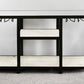 White and Black Genuine Marble Floor Shelf Console Table Two Shelves By Homeroots | Console Tables | Modishstore - 1