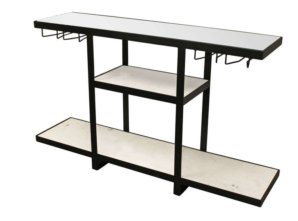 White and Black Genuine Marble Floor Shelf Console Table Two Shelves By Homeroots | Console Tables | Modishstore - 2