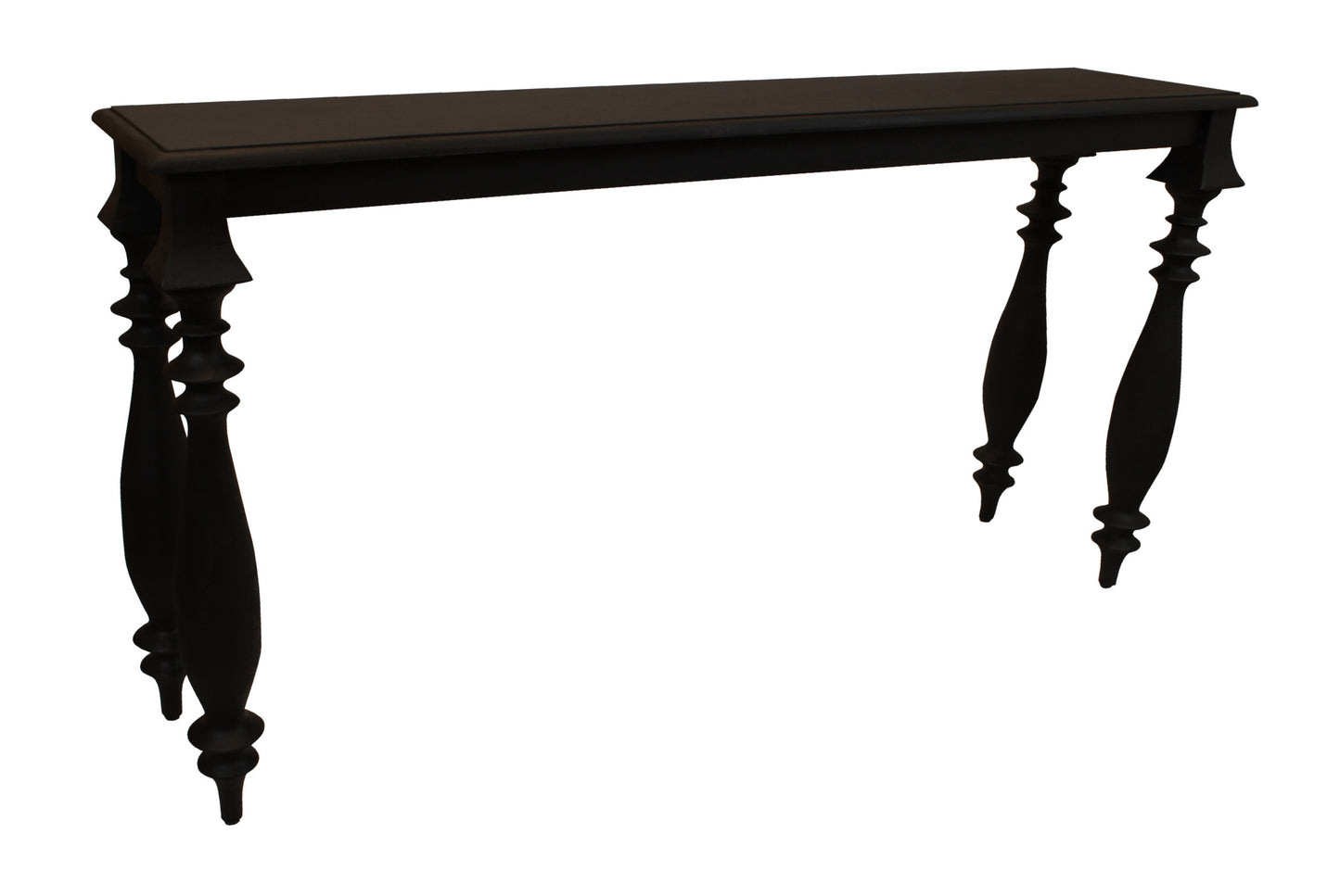 Black Solid Wood Distressed Console Table By Homeroots | Console Tables | Modishstore - 2