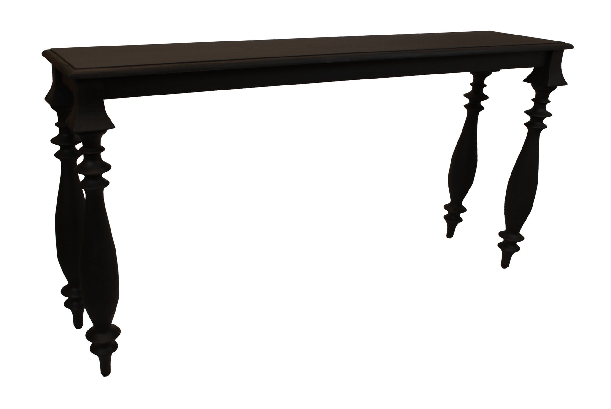 Black Solid Wood Distressed Console Table By Homeroots | Console Tables | Modishstore - 2