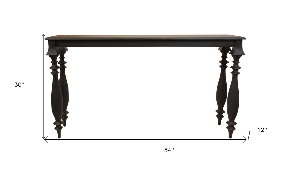 Black Solid Wood Distressed Console Table By Homeroots | Console Tables | Modishstore - 6