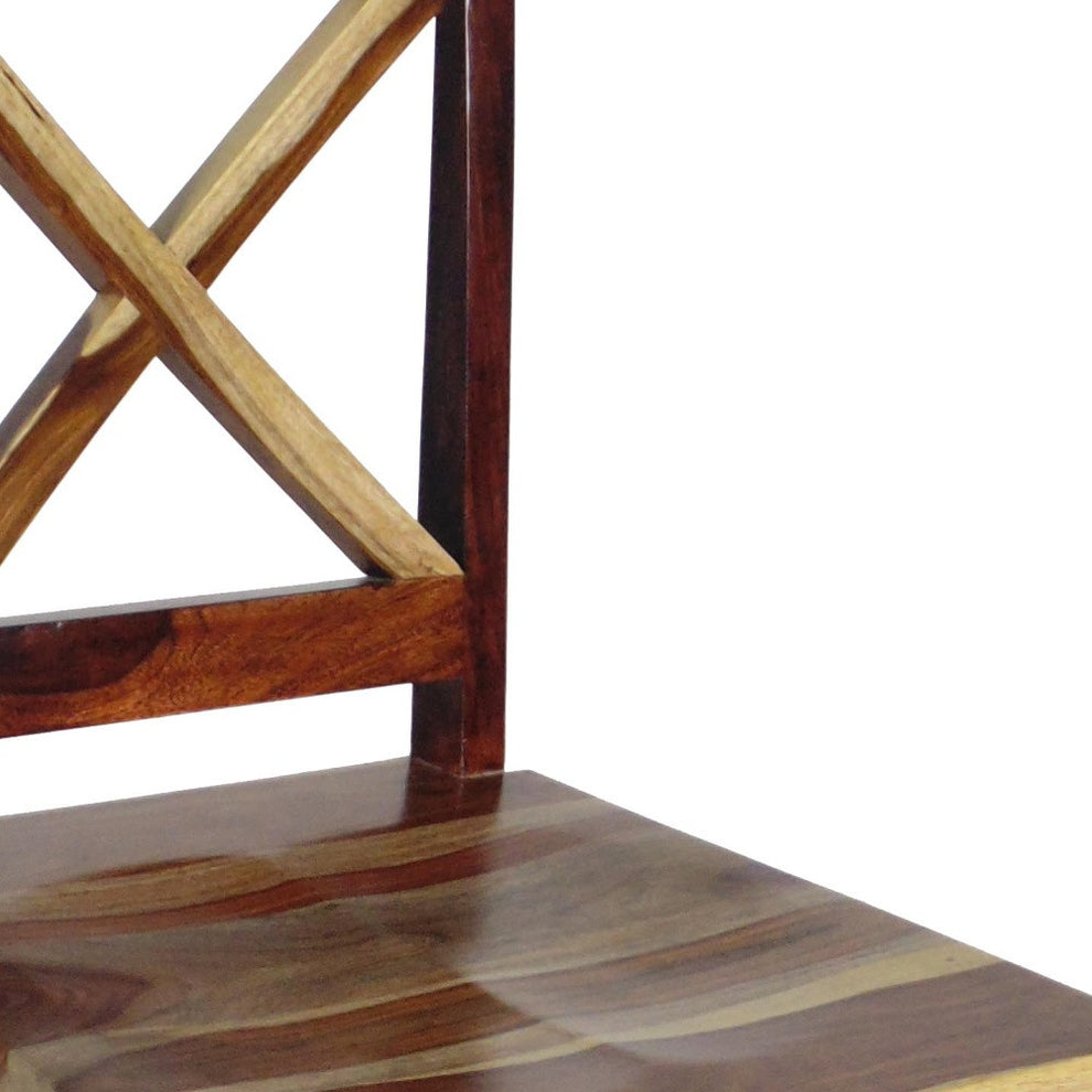Brown Solid Wood Bar Height Bar Chair By Homeroots | Bar Stools | Modishstore - 2