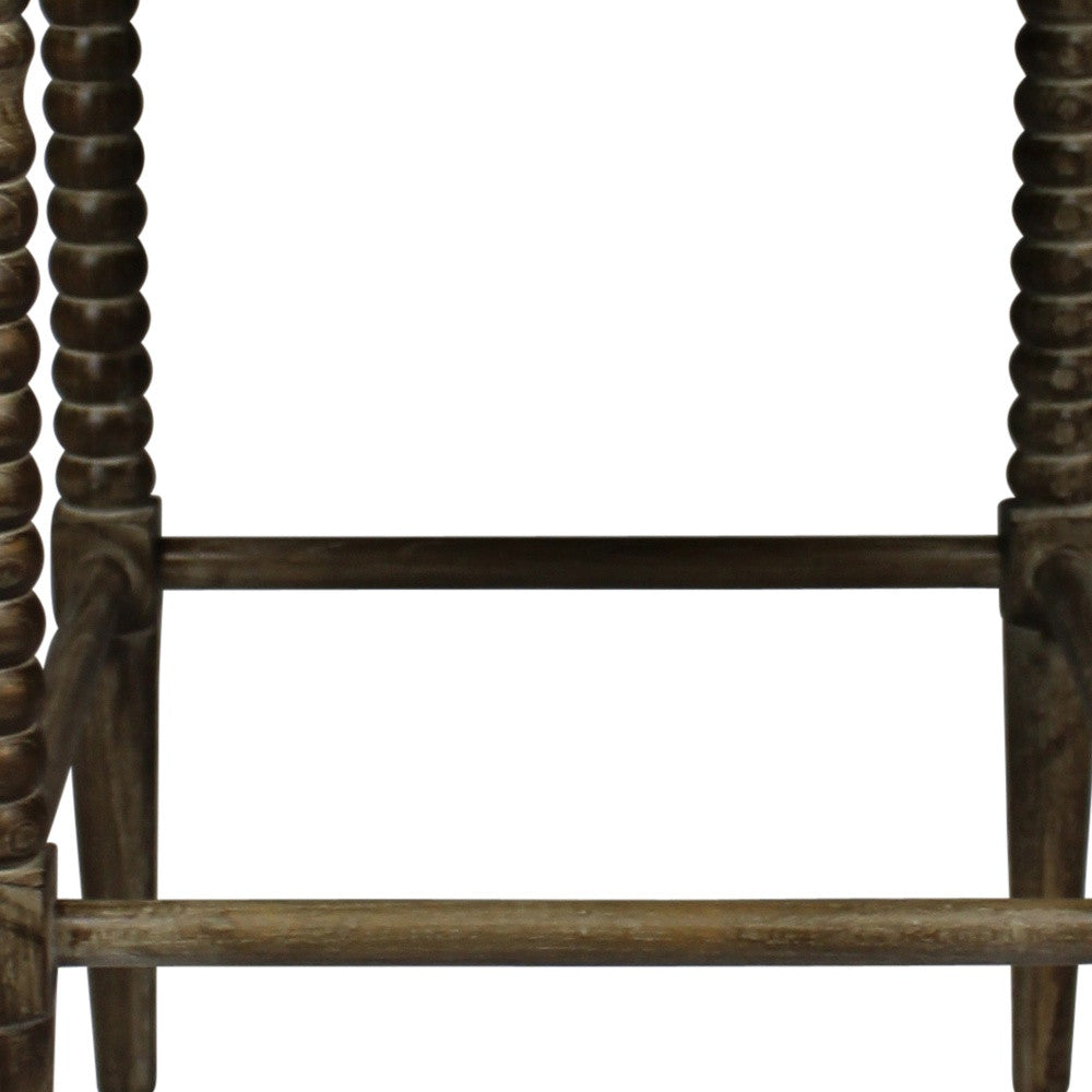 Off White And Brown Solid Wood Bar Height Bar Chair By Homeroots | Bar Stools | Modishstore - 4