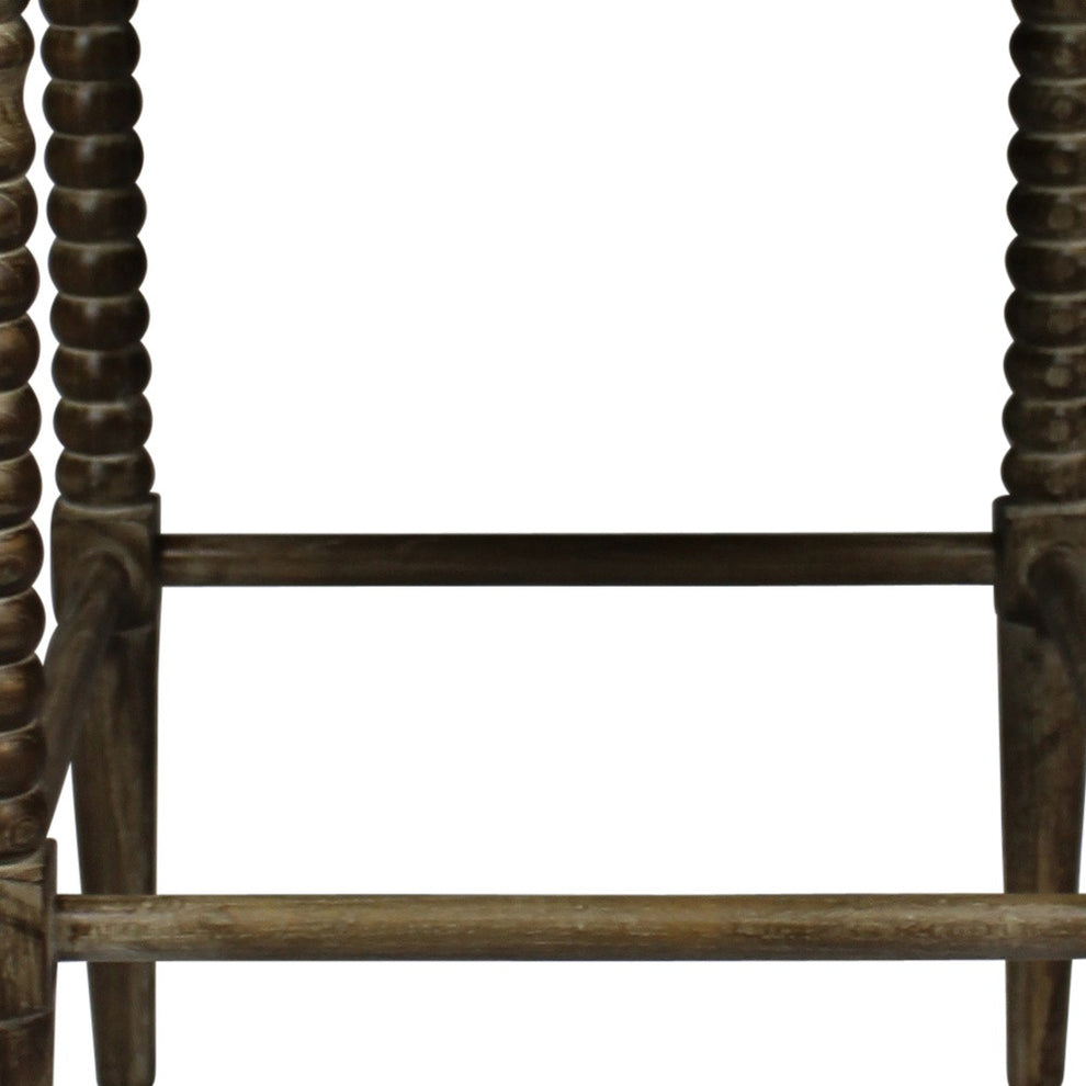 Off White And Brown Solid Wood Bar Height Bar Chair By Homeroots | Bar Stools | Modishstore - 4