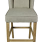Gray And Brown Solid Wood Bar Height Bar Chair By Homeroots | Bar Stools | Modishstore - 1