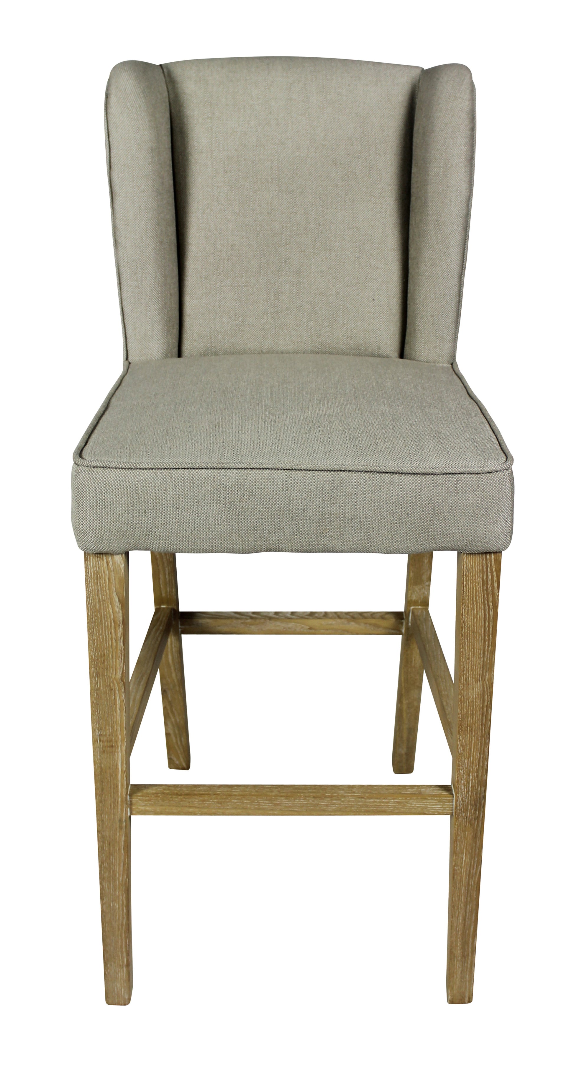 Gray And Brown Solid Wood Bar Height Bar Chair By Homeroots | Bar Stools | Modishstore - 1