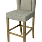 Gray And Brown Solid Wood Bar Height Bar Chair By Homeroots | Bar Stools | Modishstore - 5