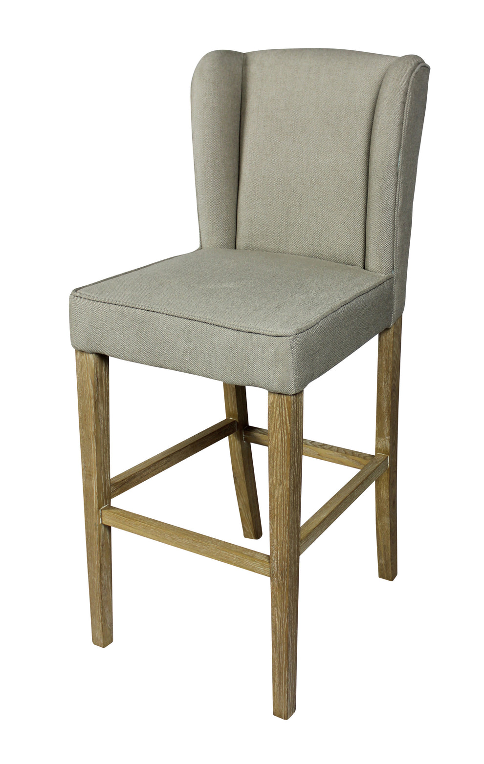 Gray And Brown Solid Wood Bar Height Bar Chair By Homeroots | Bar Stools | Modishstore - 5