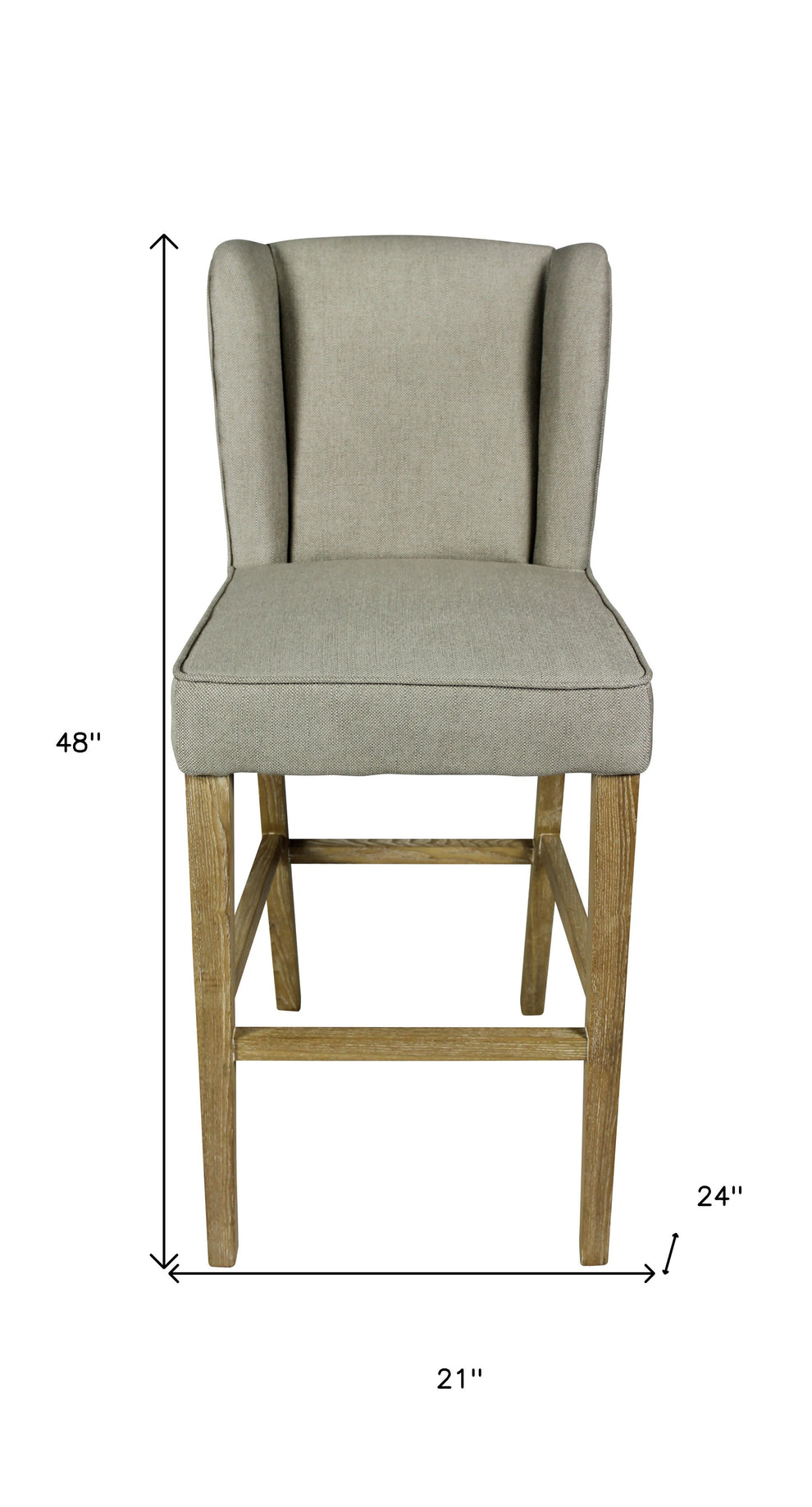 Gray And Brown Solid Wood Bar Height Bar Chair By Homeroots | Bar Stools | Modishstore - 4