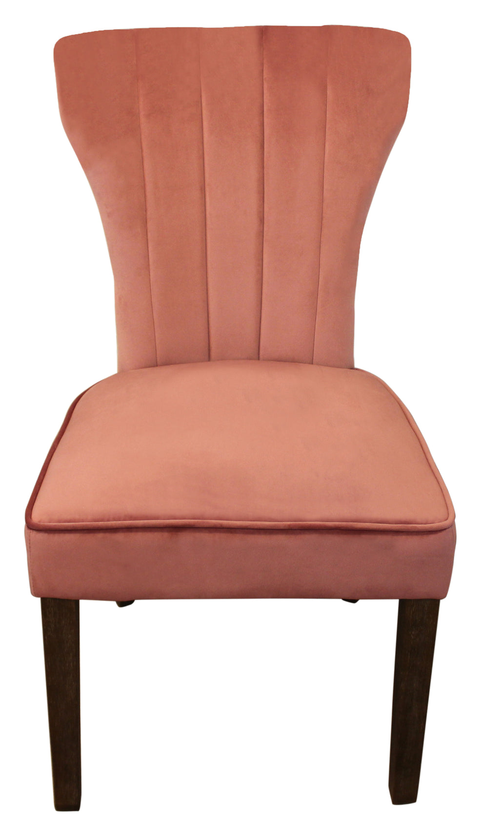 Set of Two Blush And Brown Upholstered Velvet Dining Parsons Chairs By Homeroots | Dining Chairs | Modishstore - 2