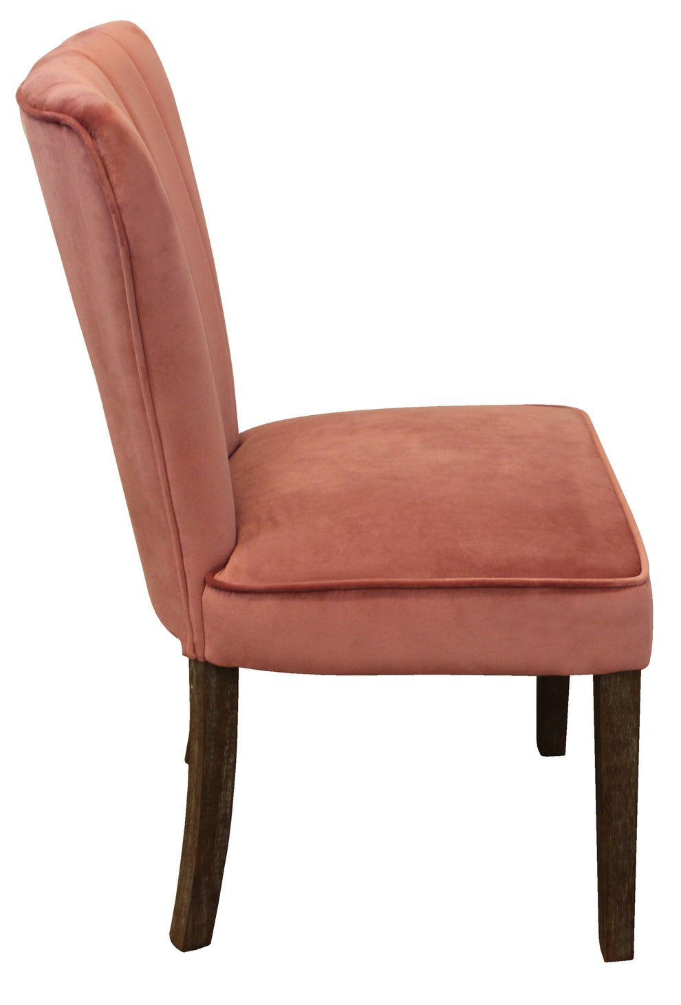 Set of Two Blush And Brown Upholstered Velvet Dining Parsons Chairs By Homeroots | Dining Chairs | Modishstore - 4