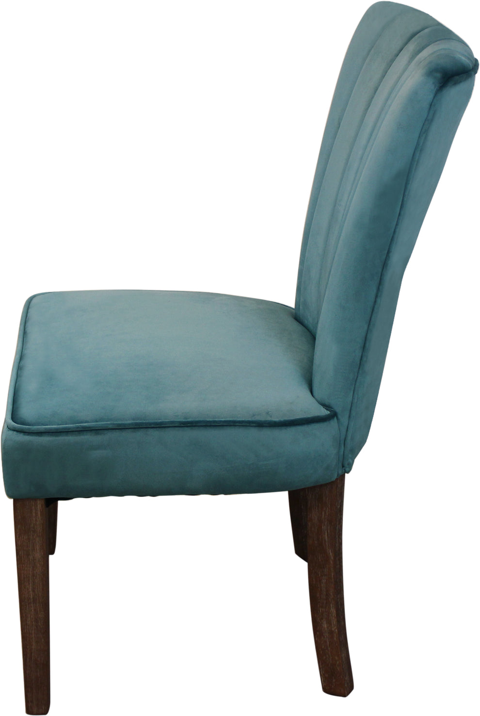 Set of Two Teal Blue And Brown Upholstered Velvet Dining Parsons Chairs By Homeroots | Dining Chairs | Modishstore - 5
