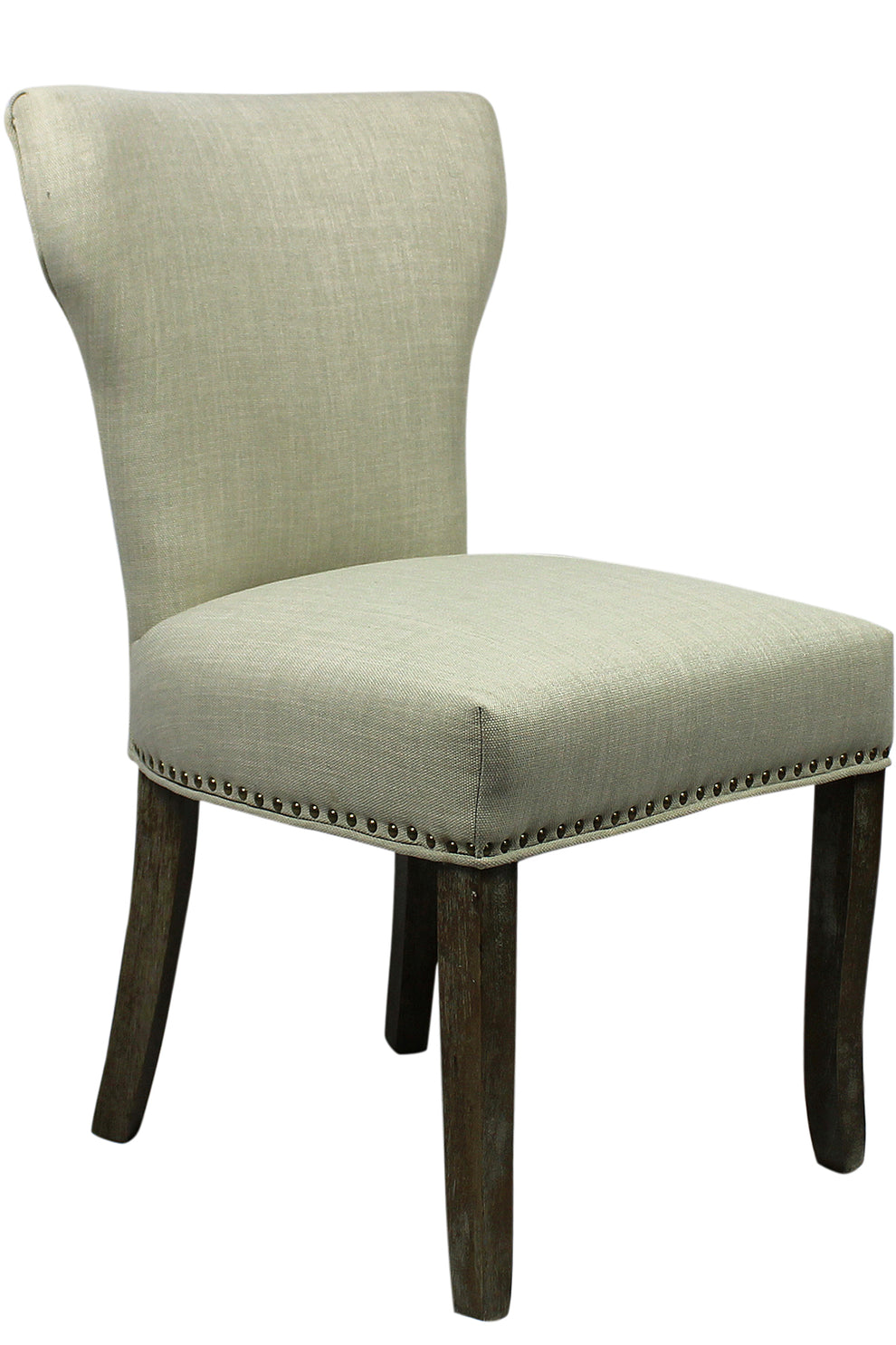 Set of Two Ivory And Brown Upholstered Fabric Dining Parsons Chairs By Homeroots | Dining Chairs | Modishstore - 3