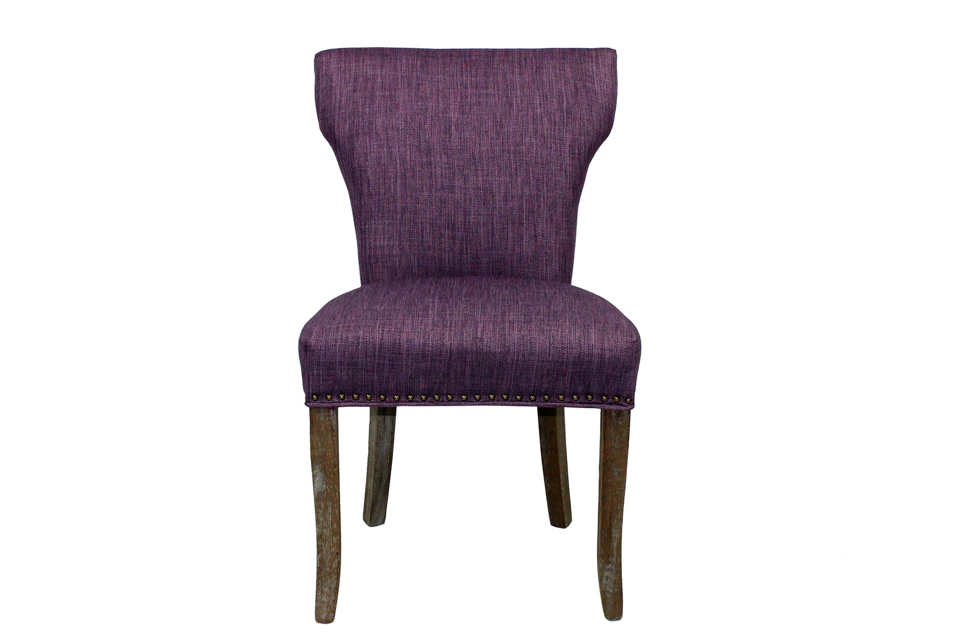 Set of Two Purple And Brown Upholstered Fabric Dining Parsons Chairs By Homeroots | Dining Chairs | Modishstore - 2