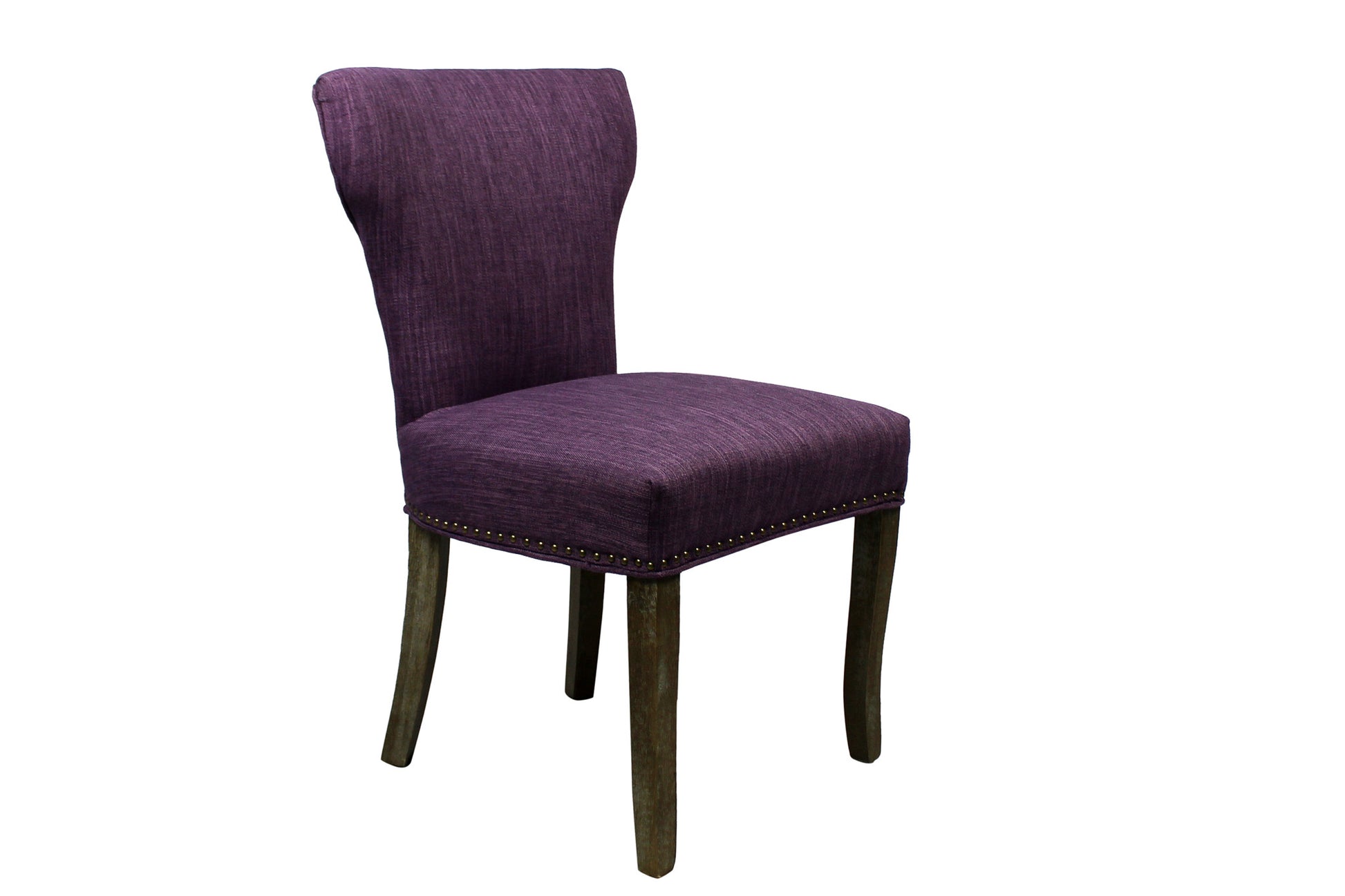 Set of Two Purple And Brown Upholstered Fabric Dining Parsons Chairs By Homeroots | Dining Chairs | Modishstore - 3