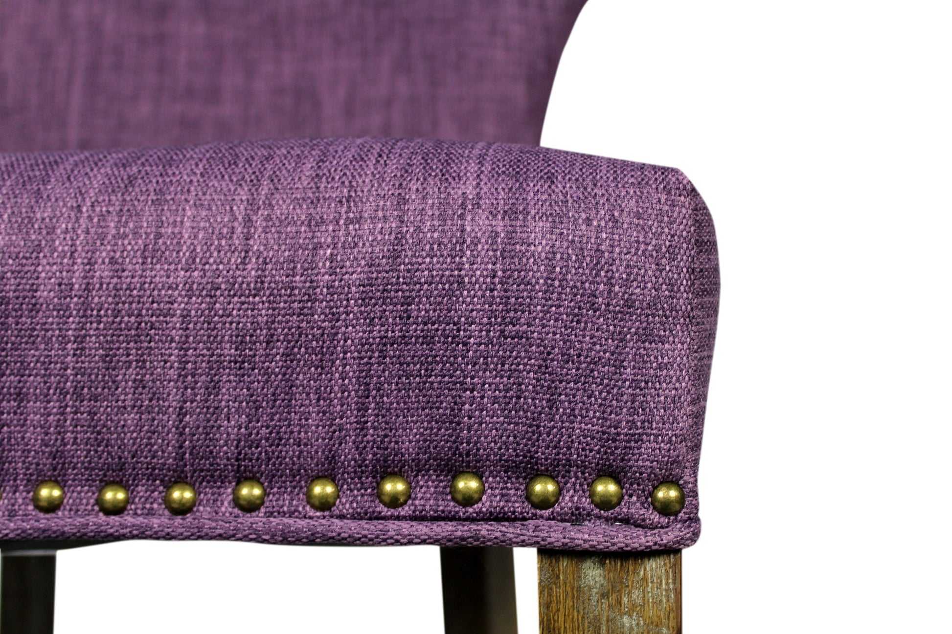 Set of Two Purple And Brown Upholstered Fabric Dining Parsons Chairs By Homeroots | Dining Chairs | Modishstore - 8