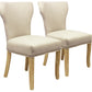 Set of Two Ivory And Natural Upholstered Fabric Dining Parsons Chairs By Homeroots | Dining Chairs | Modishstore - 7