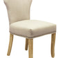 Set of Two Ivory And Natural Upholstered Fabric Dining Parsons Chairs By Homeroots | Dining Chairs | Modishstore - 3