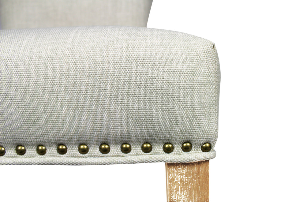 Set of Two Ivory And Natural Upholstered Fabric Dining Parsons Chairs By Homeroots | Dining Chairs | Modishstore - 5