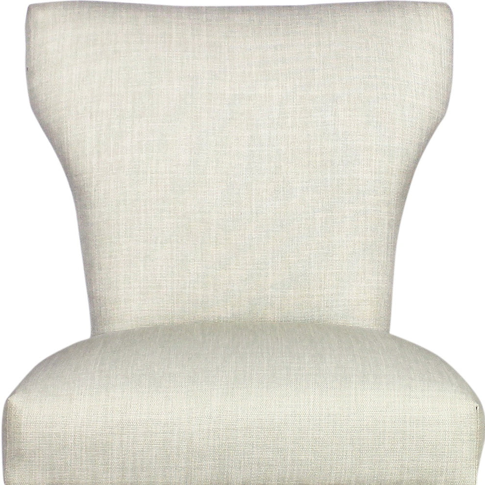 Set of Two Ivory And Natural Upholstered Fabric Dining Parsons Chairs By Homeroots | Dining Chairs | Modishstore - 6