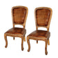 Set of Two Mahogany And Brown Upholstered Leather King Louis Back Dining Side Chairs By Homeroots | Dining Chairs | Modishstore - 6