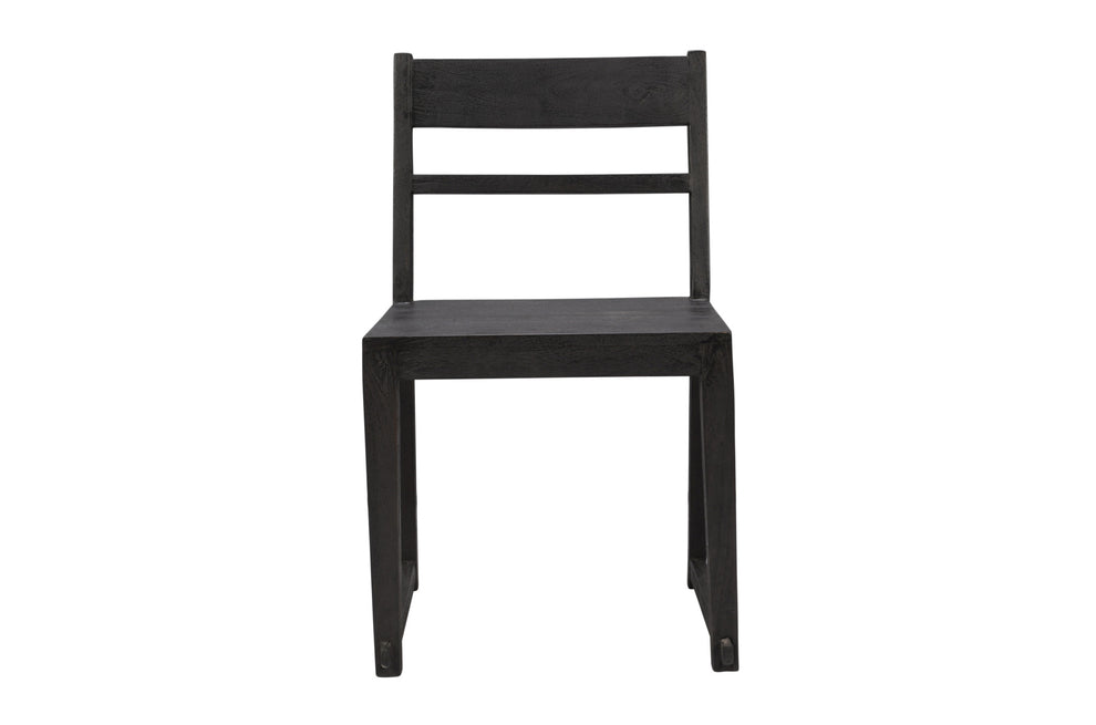 Set of Two Dark Gray Wood Ladder Back Dining Side Chairs By Homeroots | Dining Chairs | Modishstore - 3