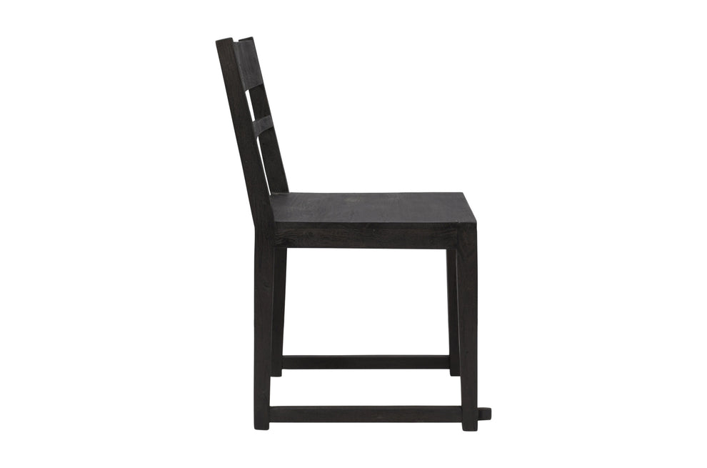 Set of Two Dark Gray Wood Ladder Back Dining Side Chairs By Homeroots | Dining Chairs | Modishstore - 5
