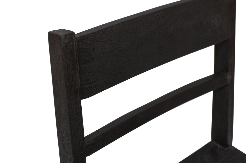 Set of Two Dark Gray Wood Ladder Back Dining Side Chairs By Homeroots | Dining Chairs | Modishstore - 6