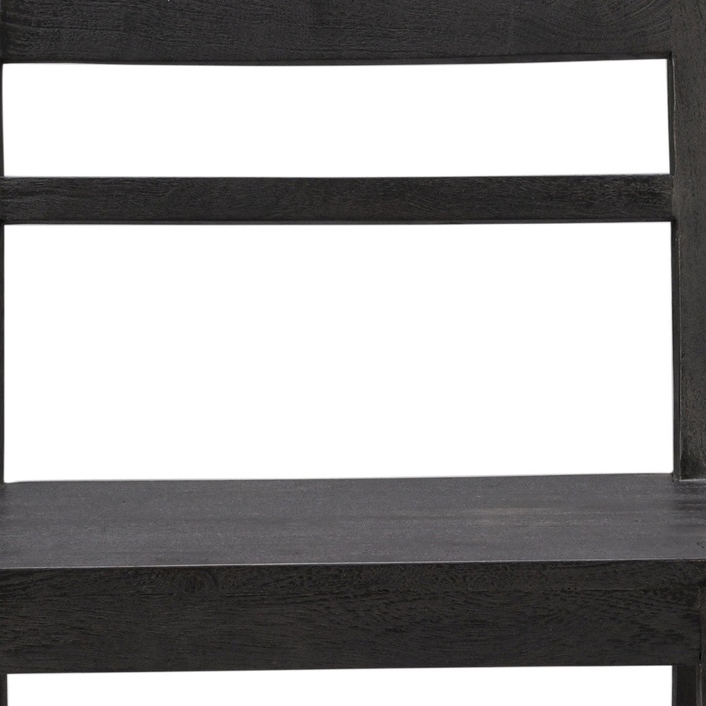 Set of Two Dark Gray Wood Ladder Back Dining Side Chairs By Homeroots | Dining Chairs | Modishstore - 8