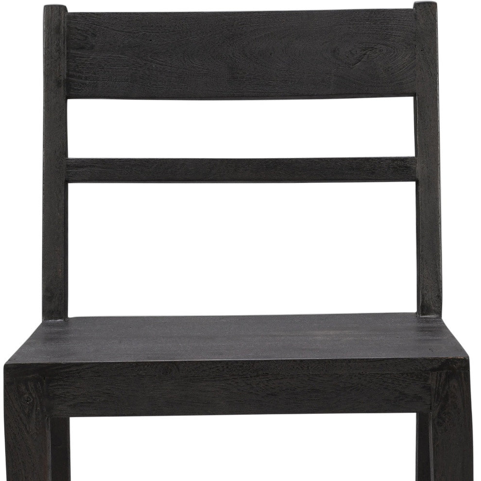 Set of Two Dark Gray Wood Ladder Back Dining Side Chairs By Homeroots | Dining Chairs | Modishstore - 7