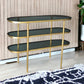 Black and Gold Glass Oval Console Table With Storage By Homeroots | Console Tables | Modishstore - 6