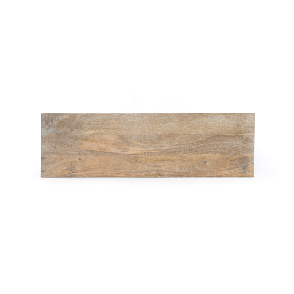 Ivory Solid Wood Distressed Pedestal Console Table By Homeroots | Console Tables | Modishstore - 3