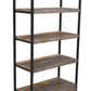 Brown Distressed Solid Wood Four Tier Etagere Bookcase with Two Drawers By Homeroots | Bookcases | Modishstore - 2