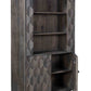 Gray Distressed Solid Wood Three Tier Bookcase with Two Doors By Homeroots | Bookcases | Modishstore - 2