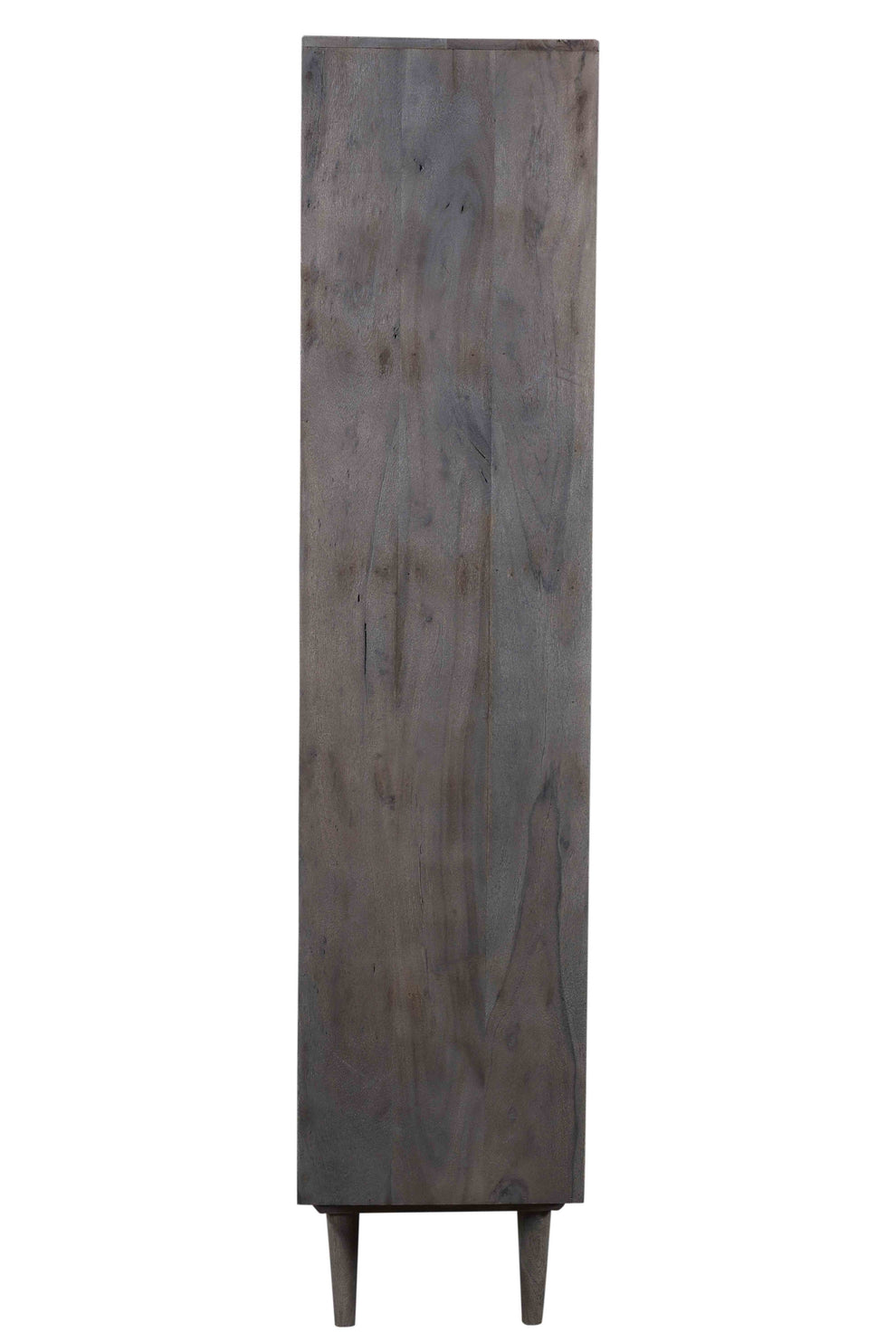 Gray Distressed Solid Wood Three Tier Bookcase with Two Doors By Homeroots | Bookcases | Modishstore - 3