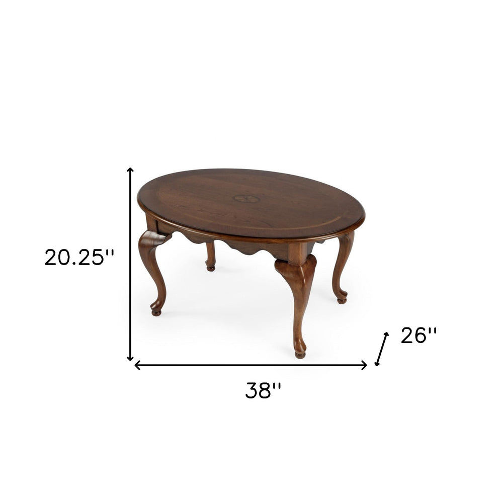 Brown Wood Oval Distressed Coffee Table By Homeroots | Coffee Tables | Modishstore - 4