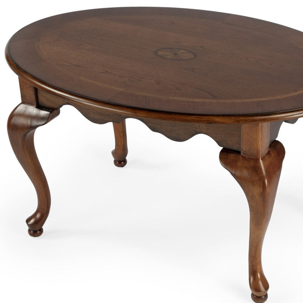 Brown Wood Oval Distressed Coffee Table By Homeroots | Coffee Tables | Modishstore - 3