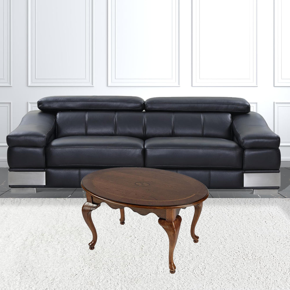 Brown Wood Oval Distressed Coffee Table By Homeroots | Coffee Tables | Modishstore - 5