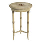 Beige Distressed Wood Round End Table By Homeroots | End Tables | Modishstore - 1
