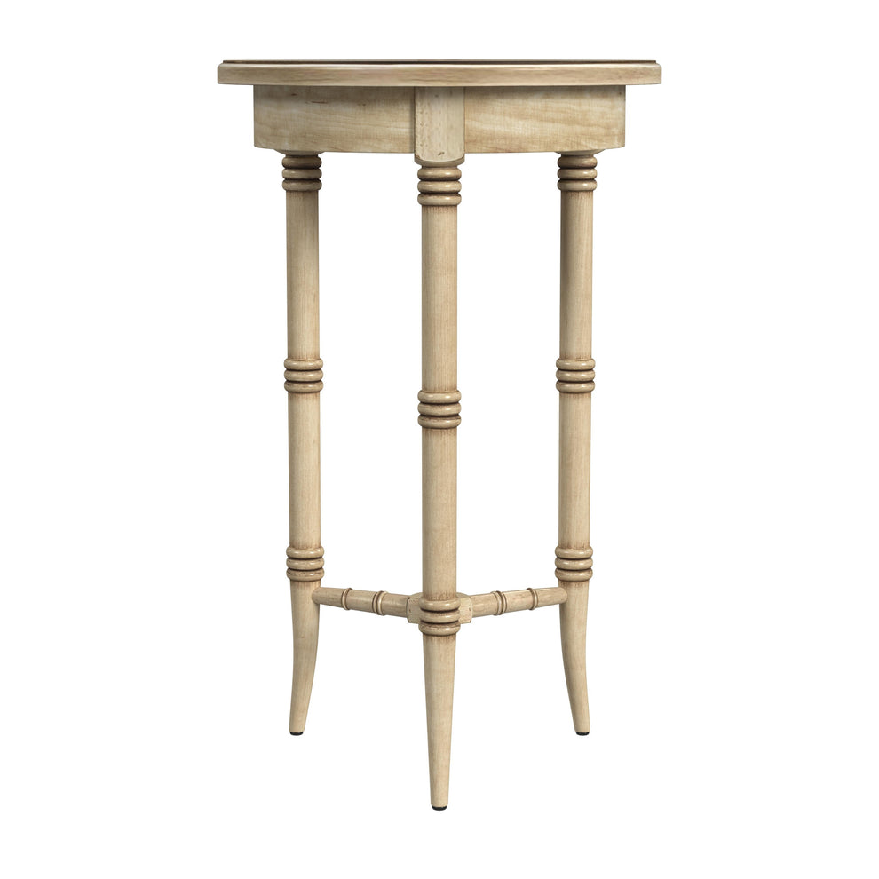 Beige Distressed Wood Round End Table By Homeroots | End Tables | Modishstore - 3