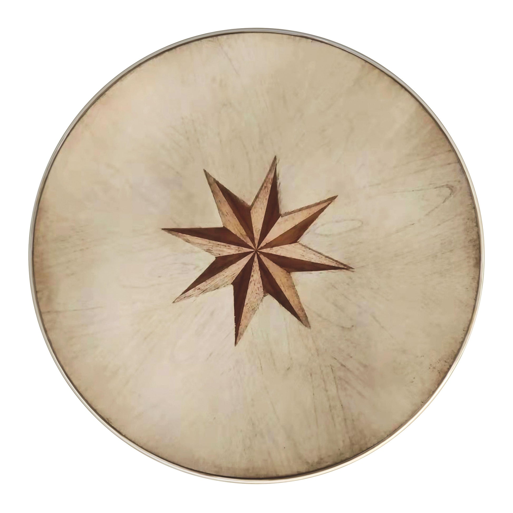 Beige Distressed Wood Round End Table By Homeroots | End Tables | Modishstore - 4