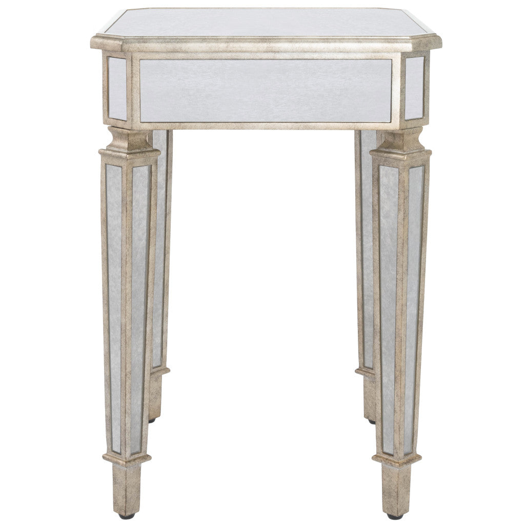Silver Distressed Glass Square End Table By Homeroots | End Tables | Modishstore - 2