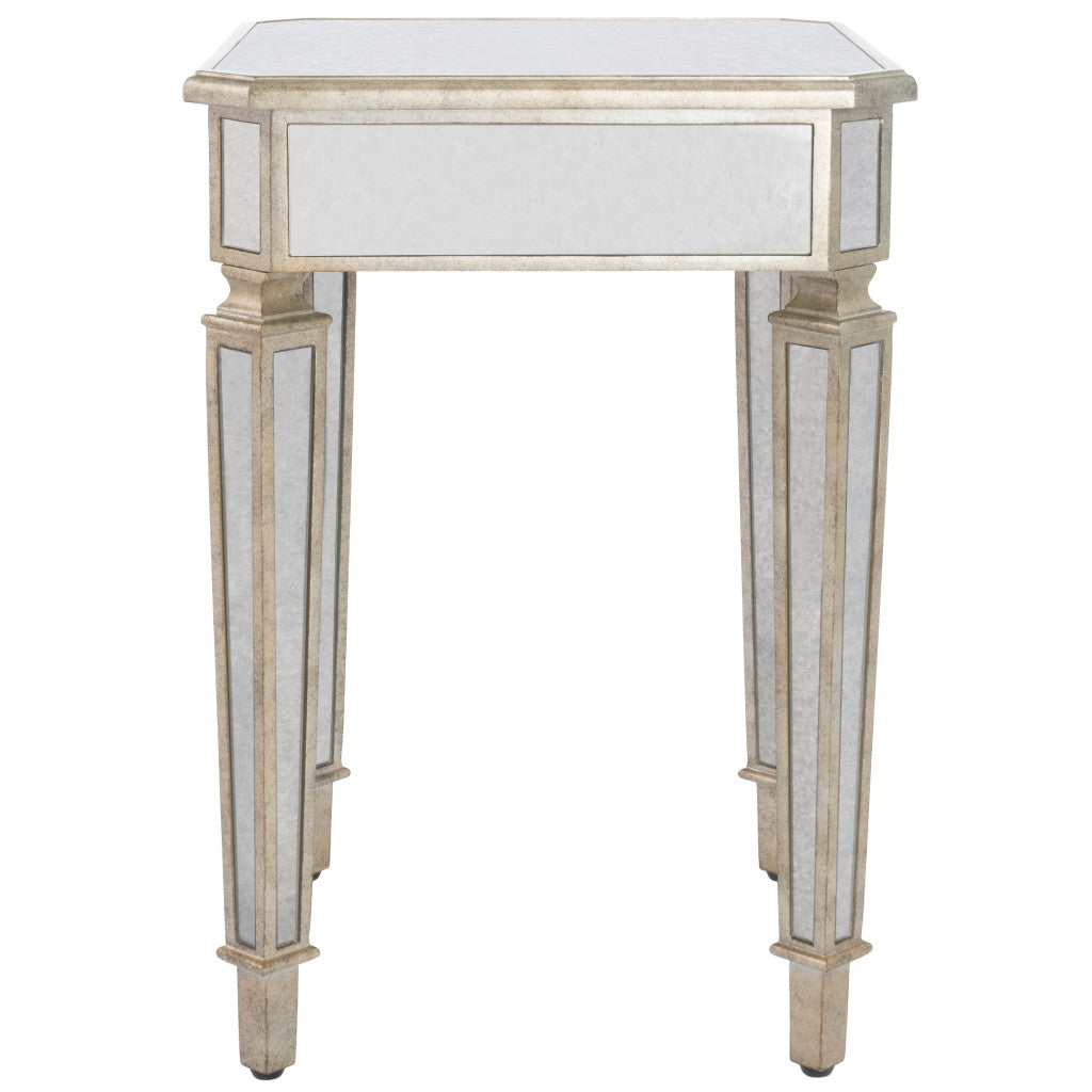 Silver Distressed Glass Square End Table By Homeroots | End Tables | Modishstore - 3