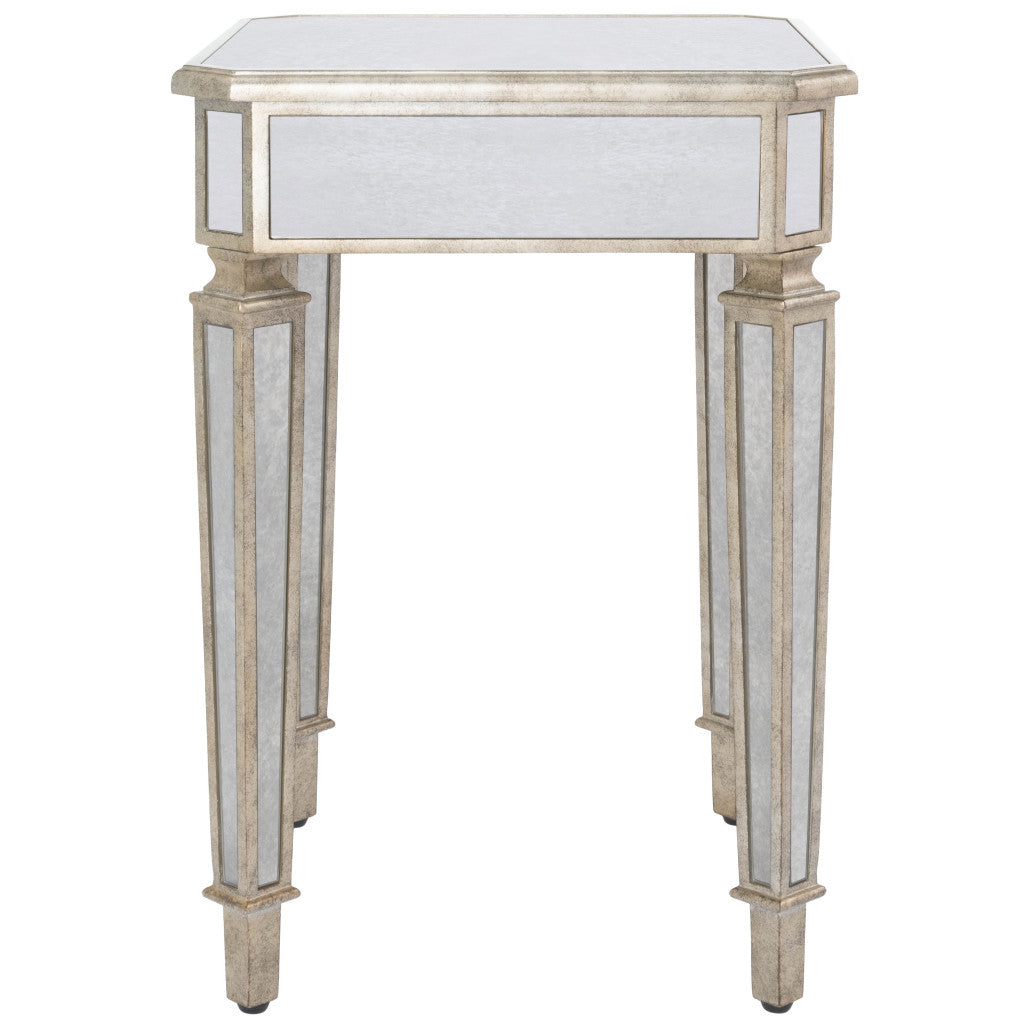 Silver Distressed Glass Square End Table By Homeroots | End Tables | Modishstore - 4