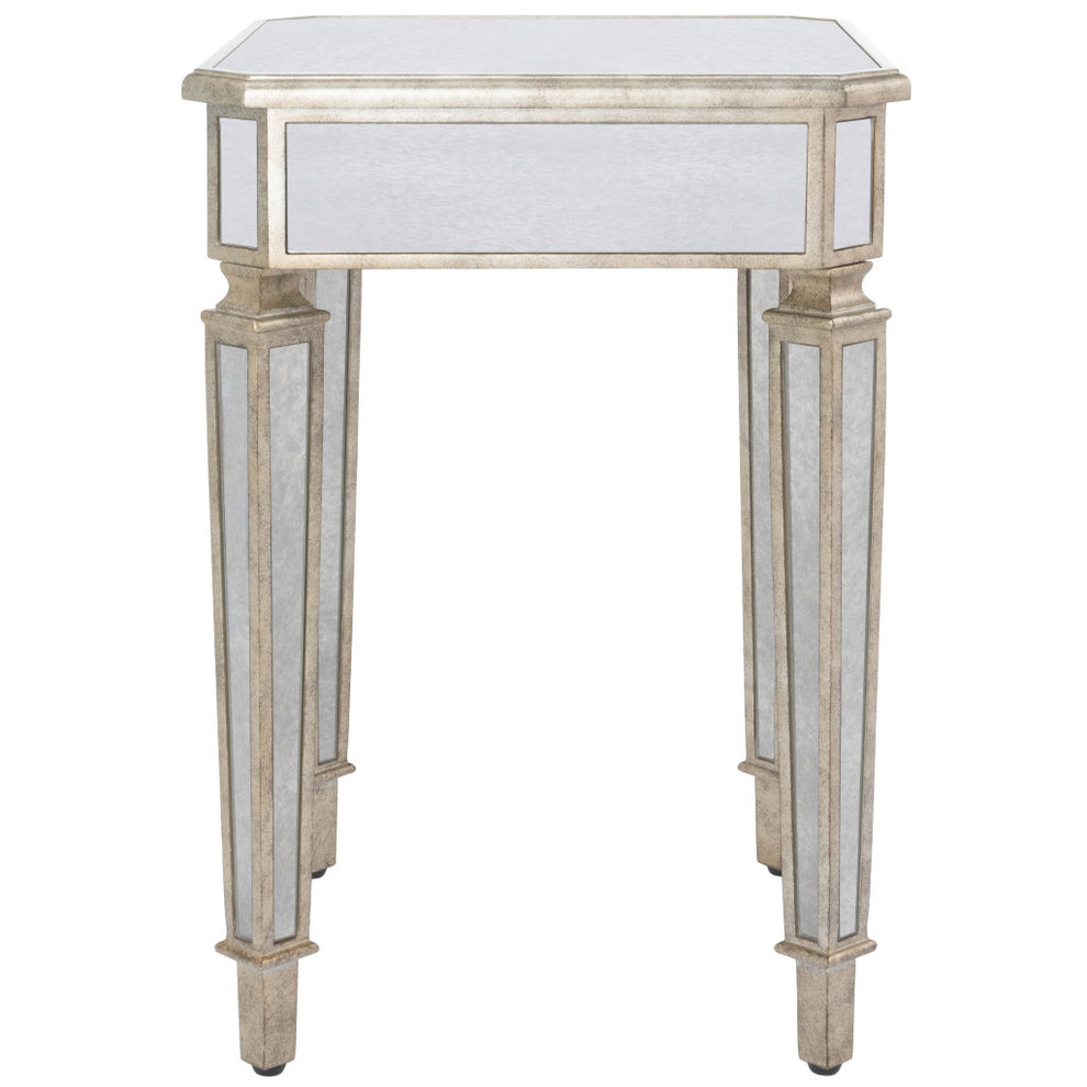 Silver Distressed Glass Square End Table By Homeroots | End Tables | Modishstore - 4