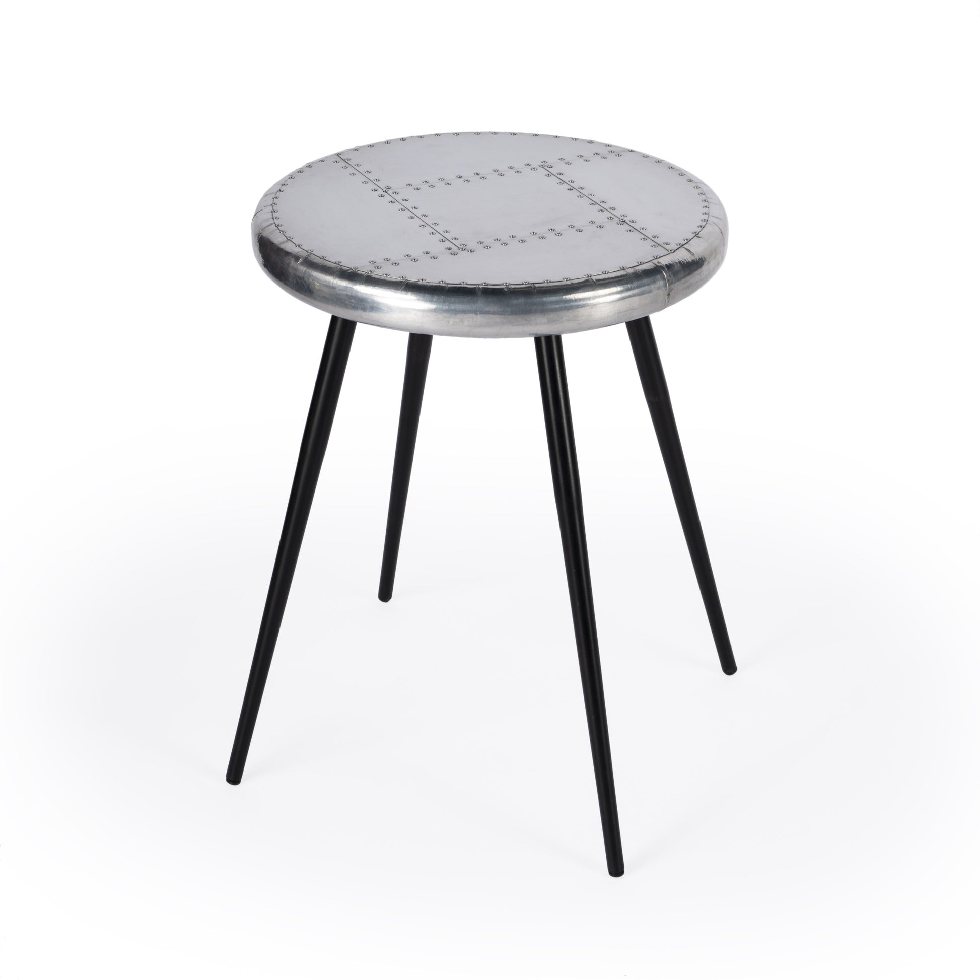 Silver Round End Table By Homeroots | End Tables | Modishstore - 1