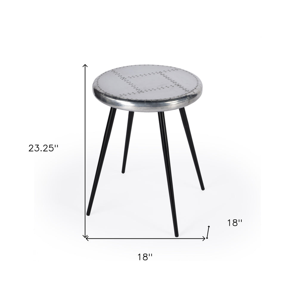 Silver Round End Table By Homeroots | End Tables | Modishstore - 6